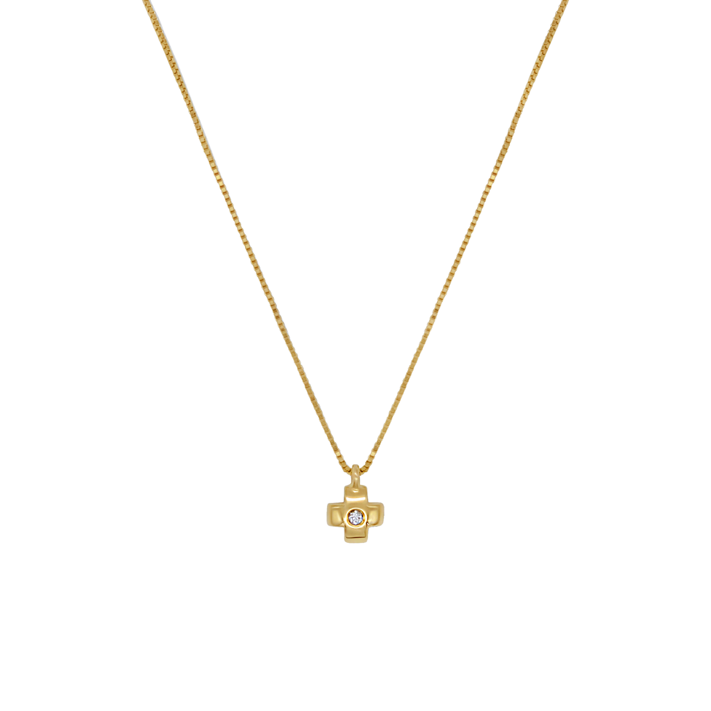 COLLIER CROIX - DIAMOND ET OR