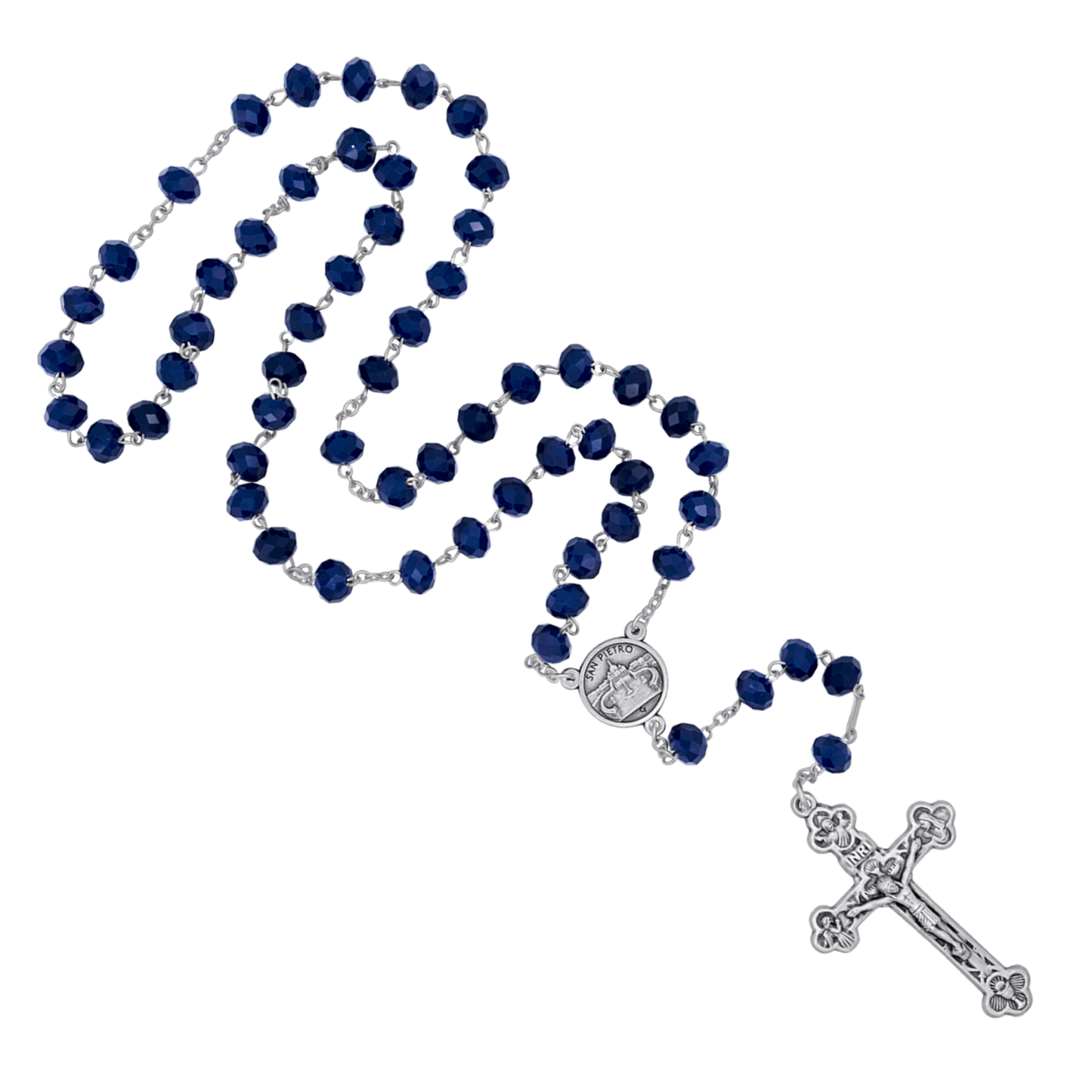 BLUE CRYSTAL CHAPELET - METAL
