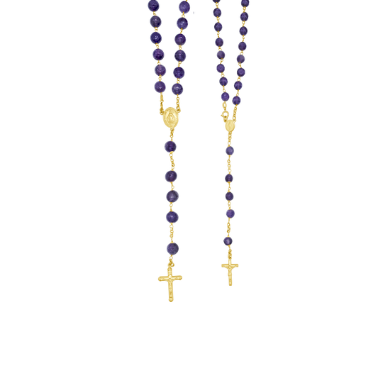 AMETHYST GRAINS DE CHAPELET - OR