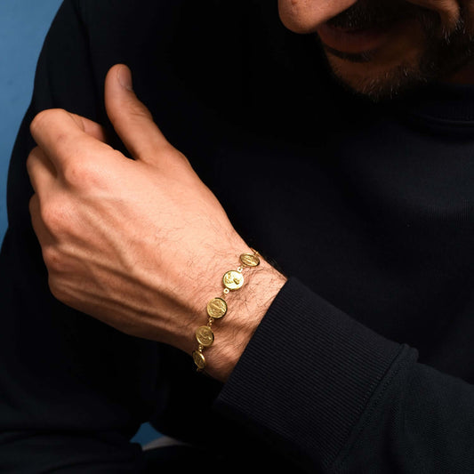 CATHOLIQUE MÉDAILLES BRACELET - GOLDEN ARGENT