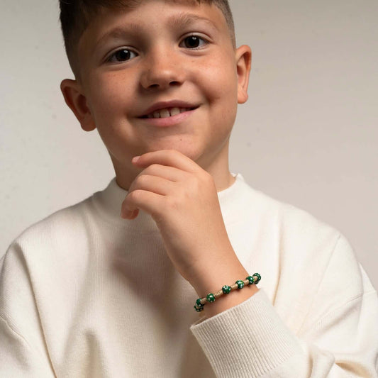CHILDREN'S BRACELET CHAPELET - BOIS - GREEN
