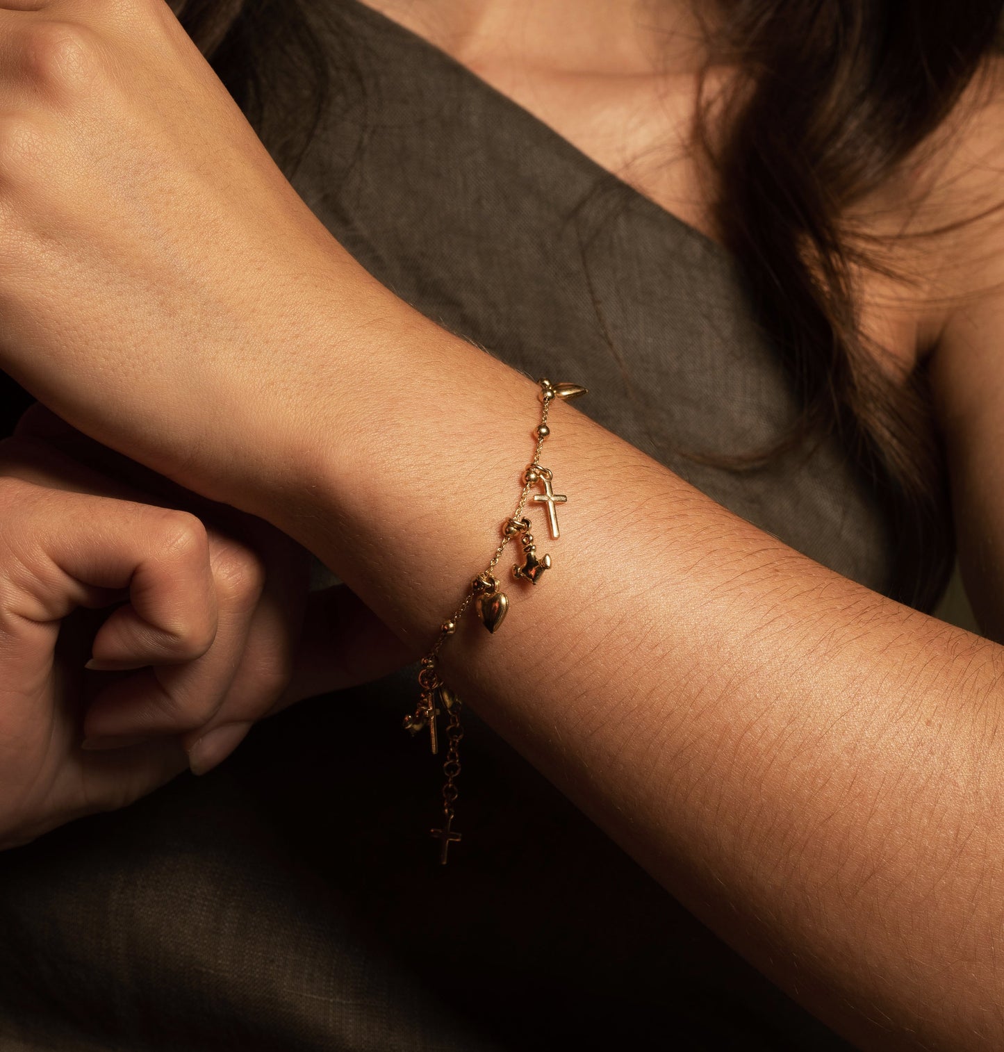 FOI HOPE ET CHARITY - BRACELET - VERMEIL ARGENT