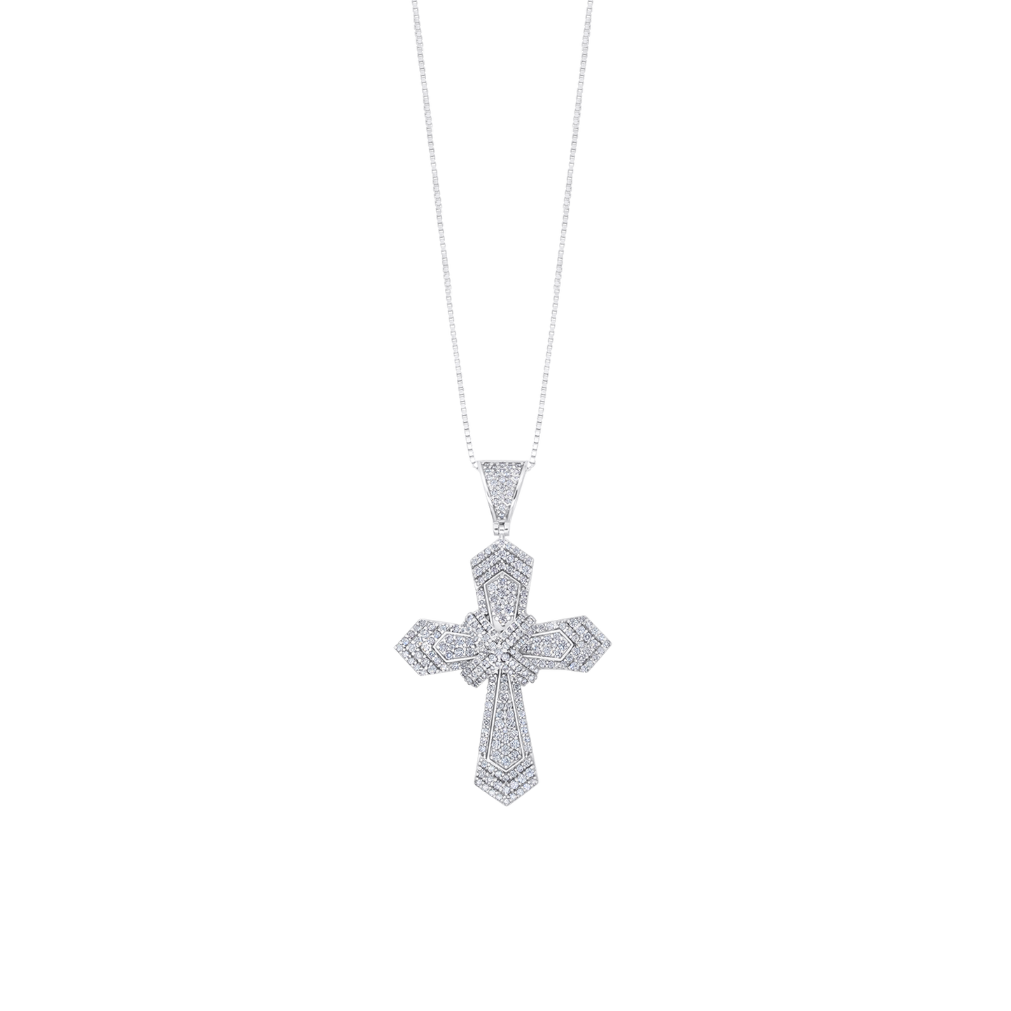 CROIX DIAMOND COLLIER - BLANC OR