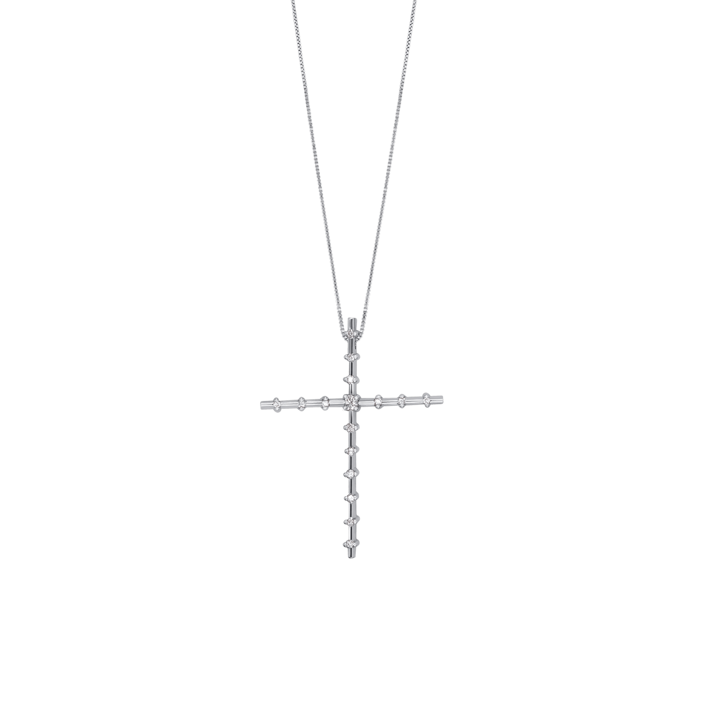 CROIX DIAMOND COLLIER - BLANC OR