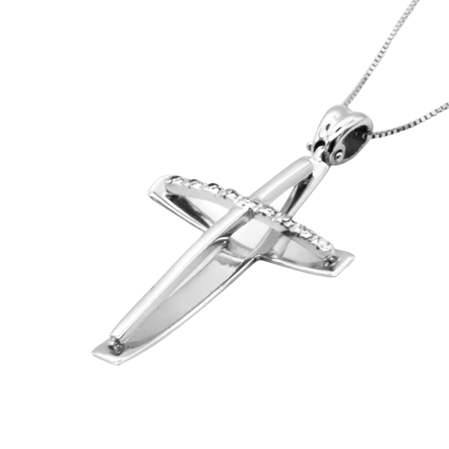 CROIX ET CHAÎNE - DIAMONDS - BLANC OR
