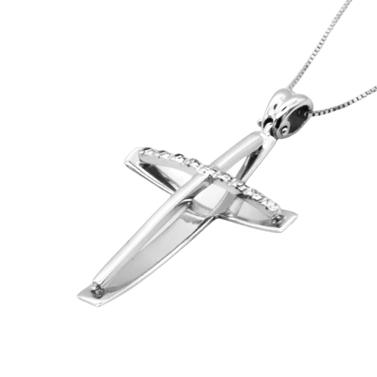 CROIX ET CHAÎNE - DIAMONDS - BLANC OR
