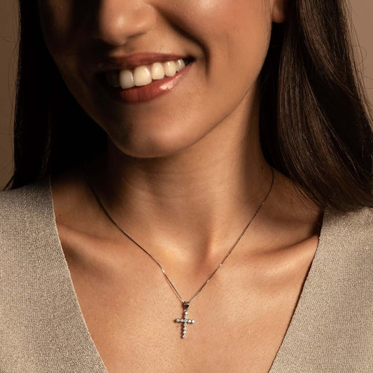 PENDENTIF CROIX - ARGENT ET ZIRCONIA