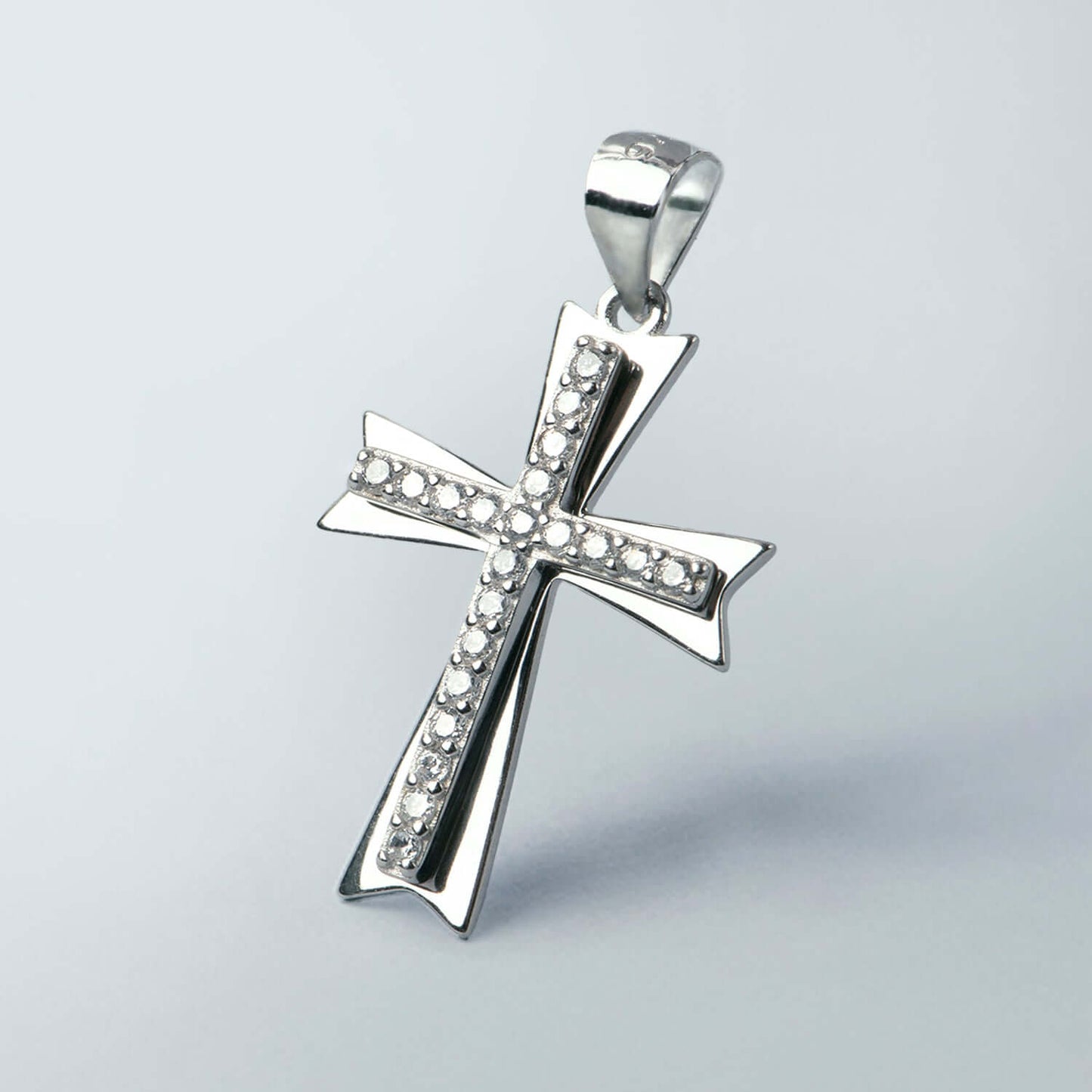 PENDENTIF CROIX - ARGENT ET ZIRCONS