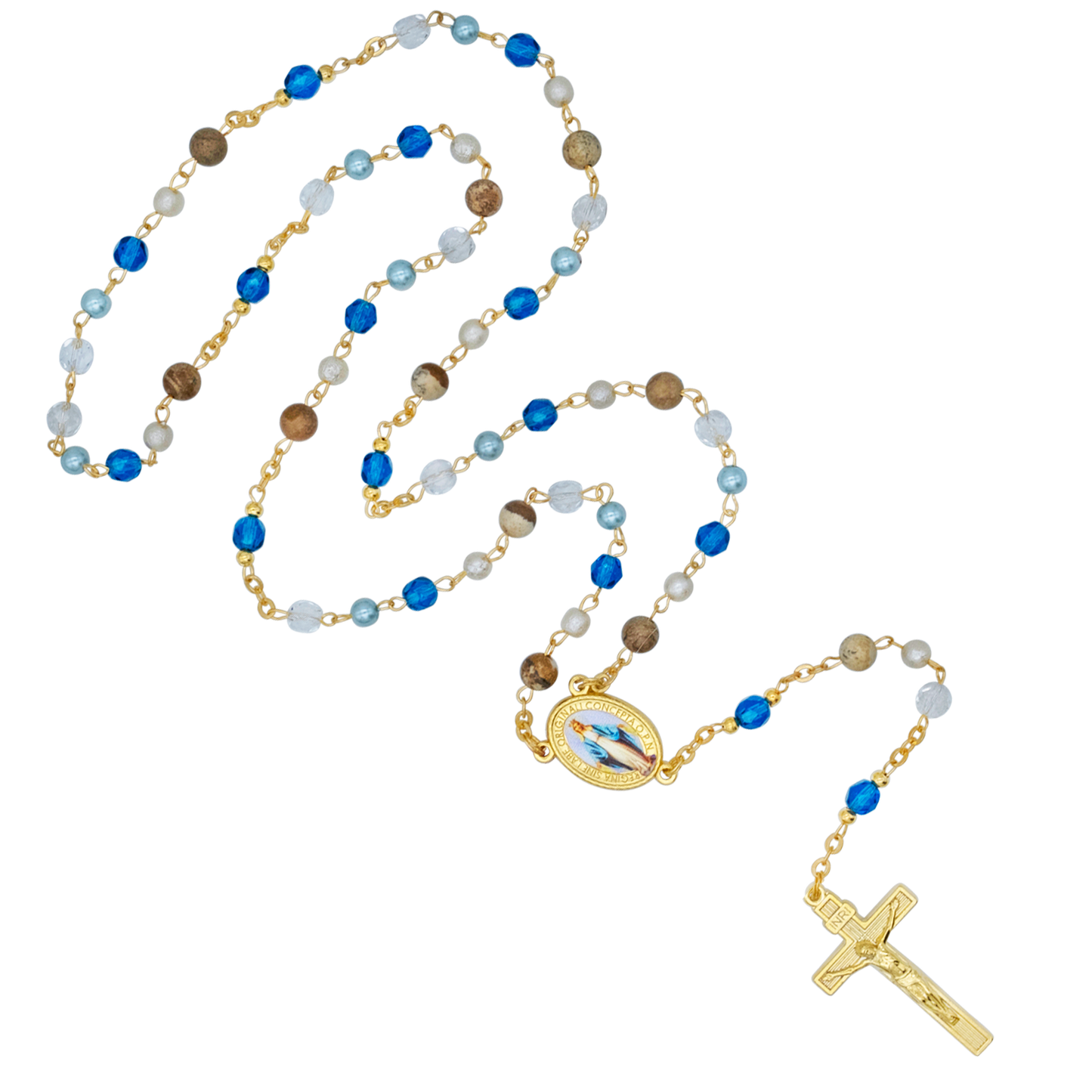 CRYSTALS ET STONES - OUR LADY OF GRACE CHAPELET - GOLDEN METAL