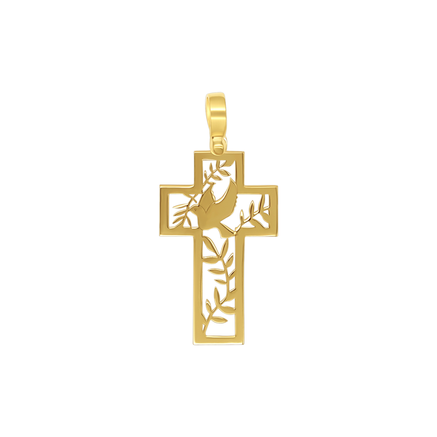 DOVE OF PEACE - PENDENTIF CROIX - GOLDEN ARGENT