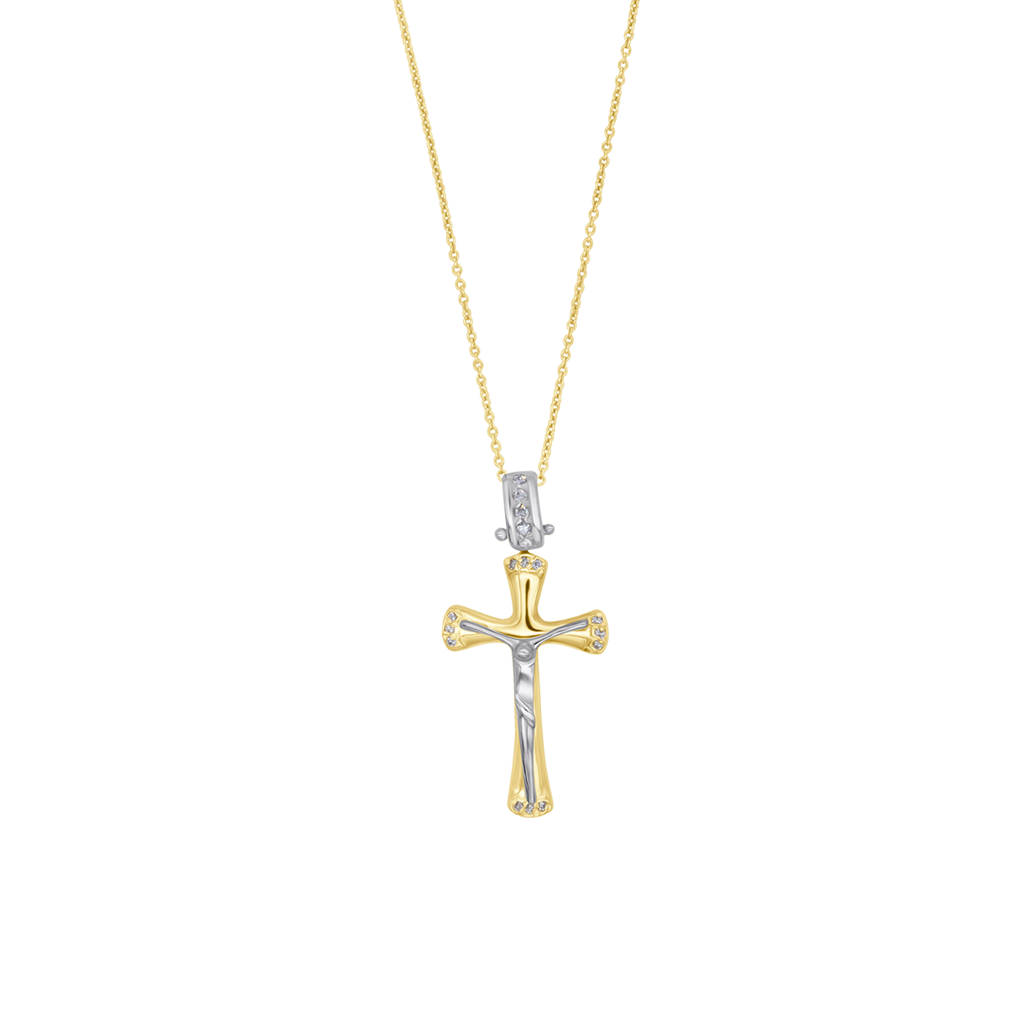 DIAMOND CRUCIFIX - COLLIER - OR