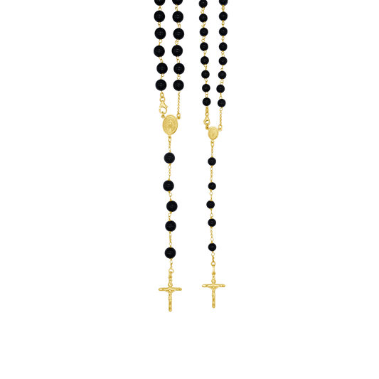 ONYX GRAINS DE CHAPELET - OR