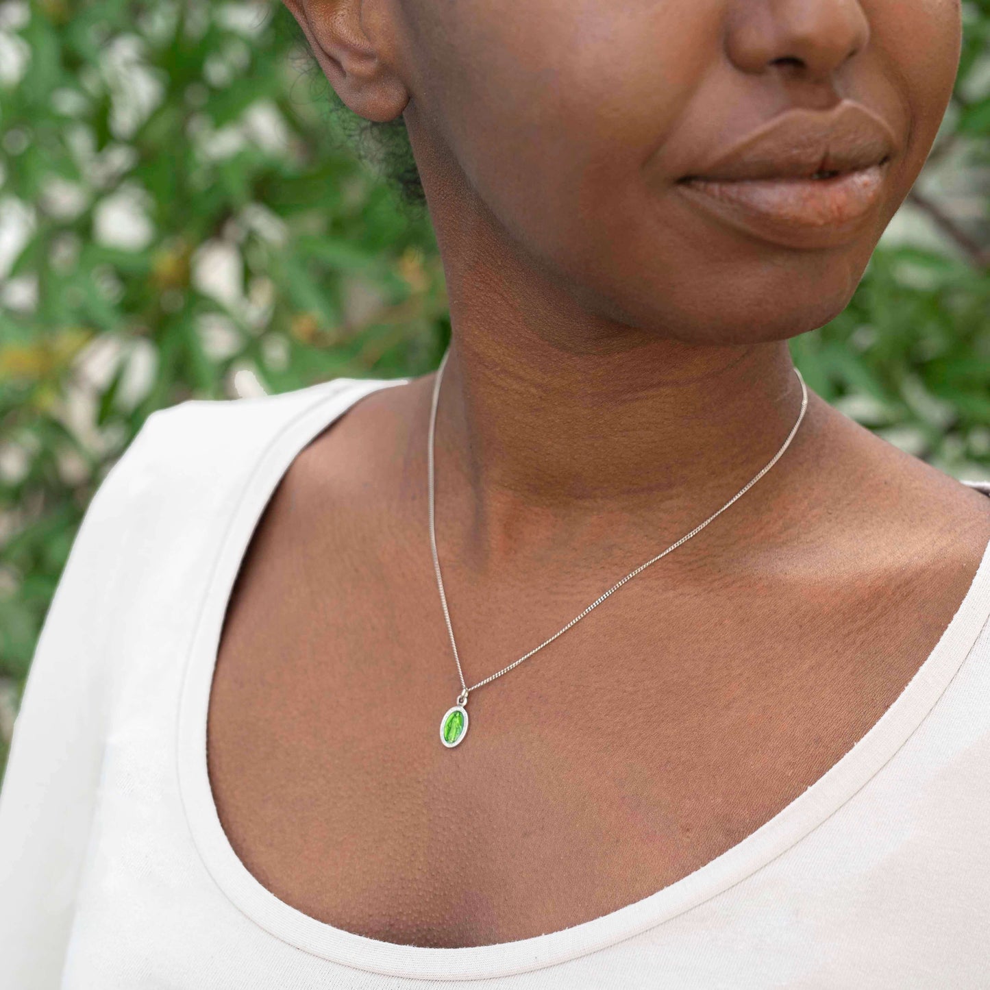 GREEN SAINTE MARIE CHARM COLLIER - ARGENT