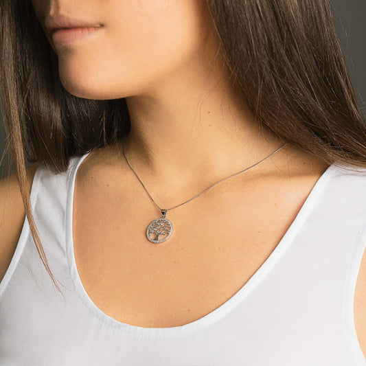 TREE OF LIFE COLLIER - ARGENT - ZIRCONIA