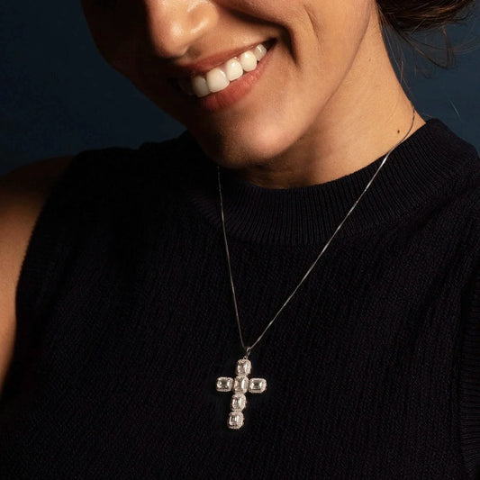 PENDENTIF CROIX - ARGENT ET ZIRCONIA