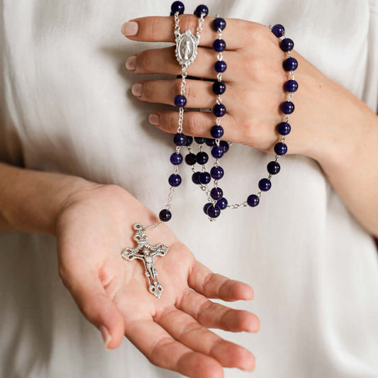 AMETHYST BEADS CHAPELET - METAL