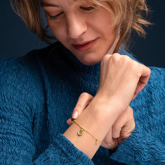 MIRACULOUS MÉDAILLE - CHRÉTIEN BRACELET - GOLDEN ARGENT