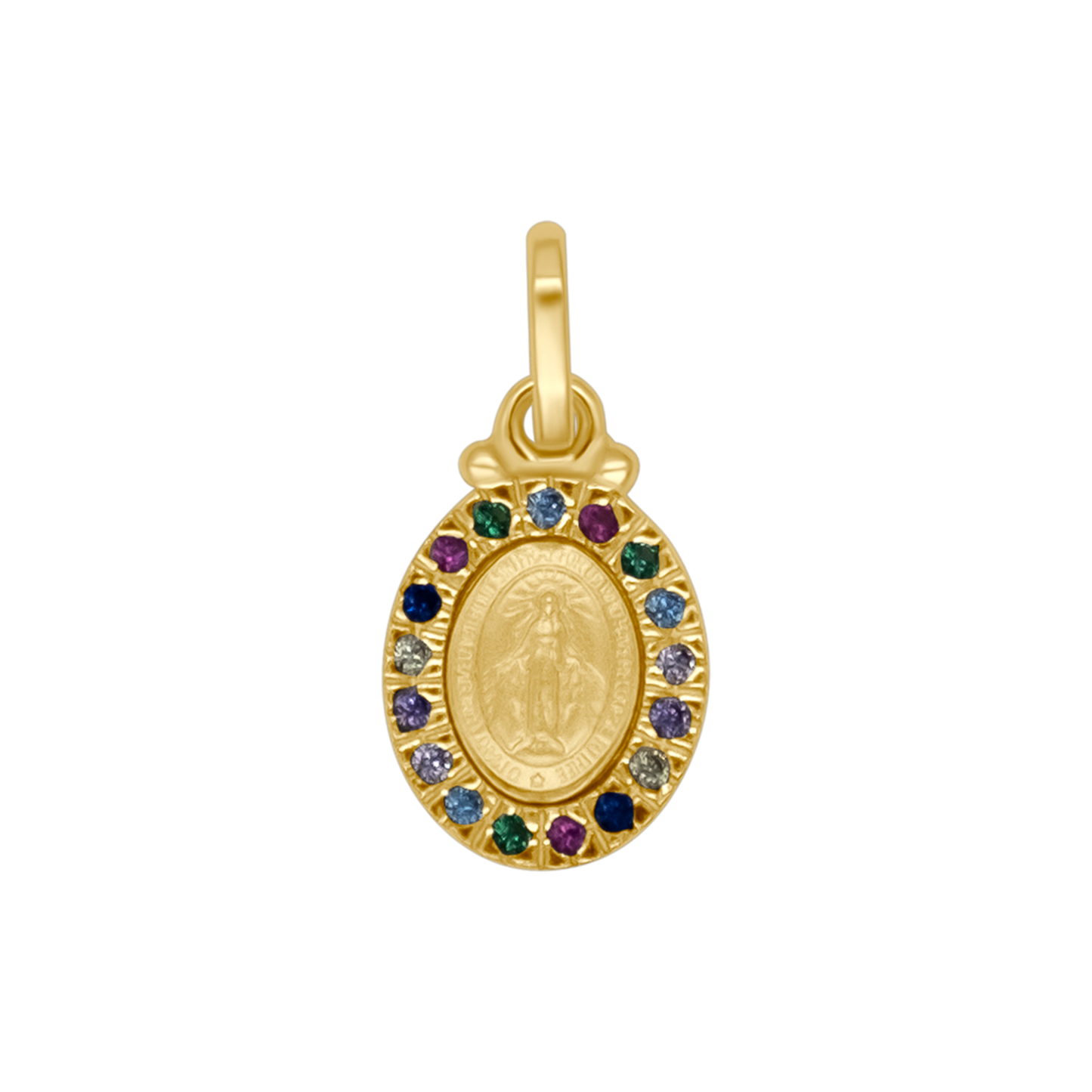 MIRACULOUS MÉDAILLE - MULTICOLOR ZIRCONIA ET GOLDEN ARGENT