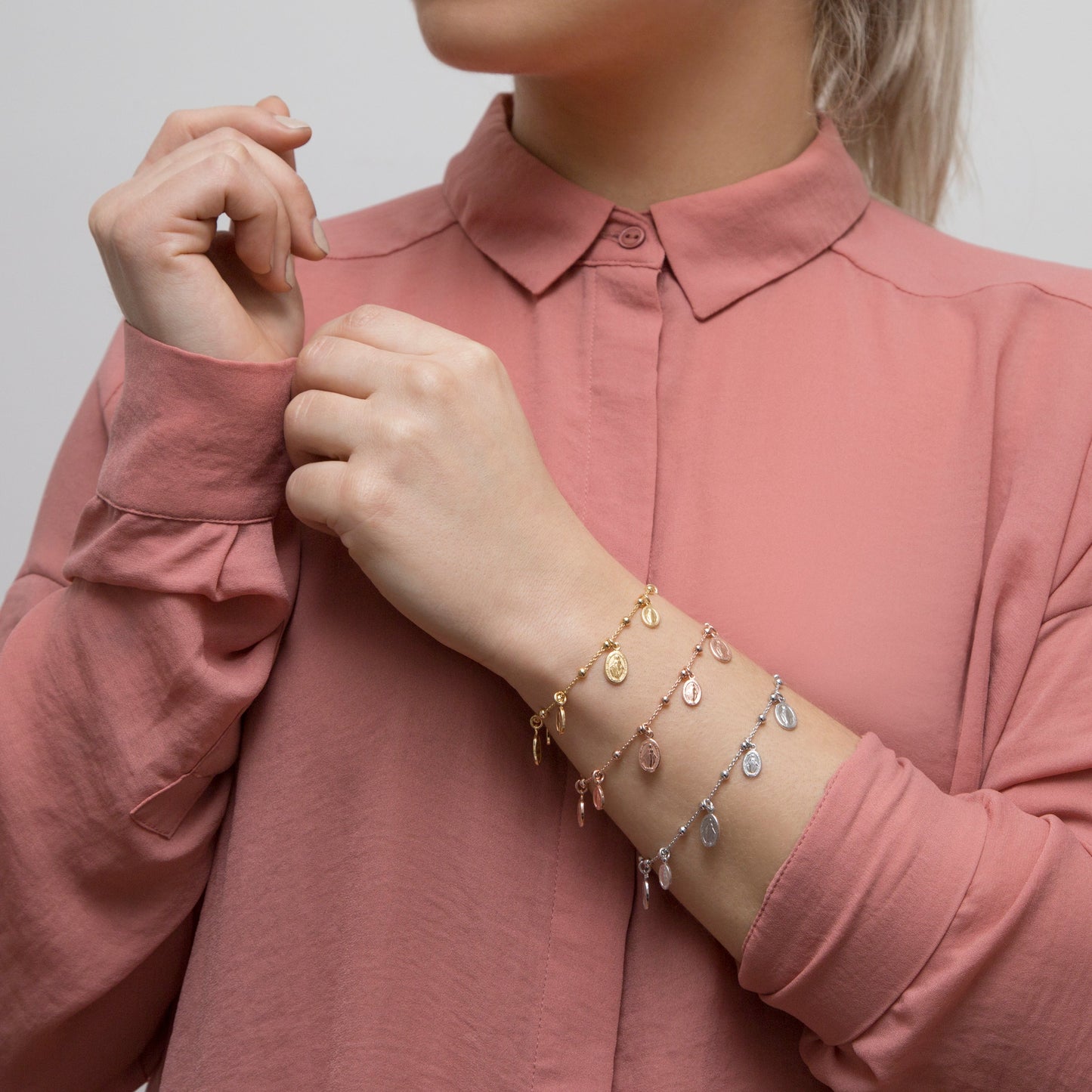 MIRACULOUS MADONNA MÉDAILLE - BRACELET - VERMEIL ARGENT