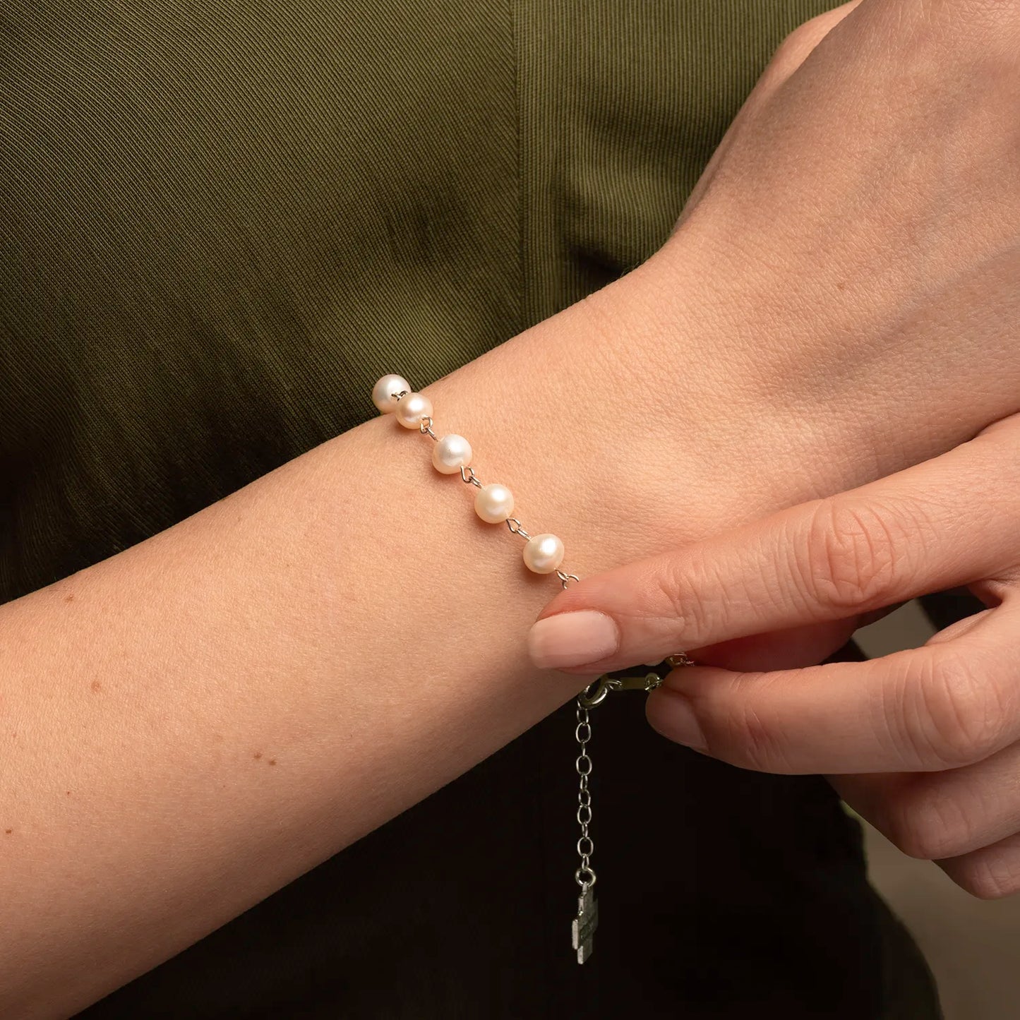 PERLE BRACELET CHAPELET - ARGENT