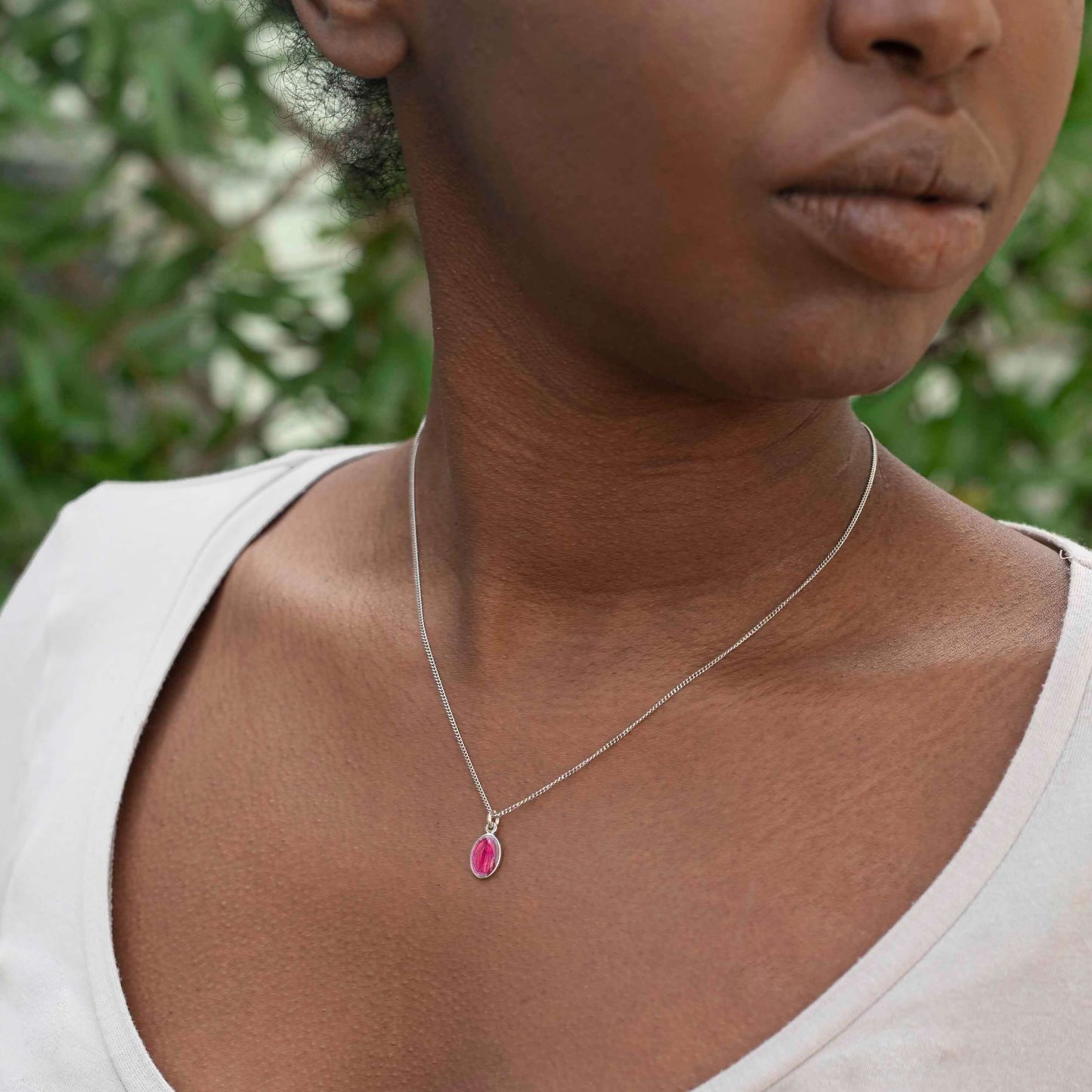 PINK SAINTE MARIE CHARM COLLIER - ARGENT