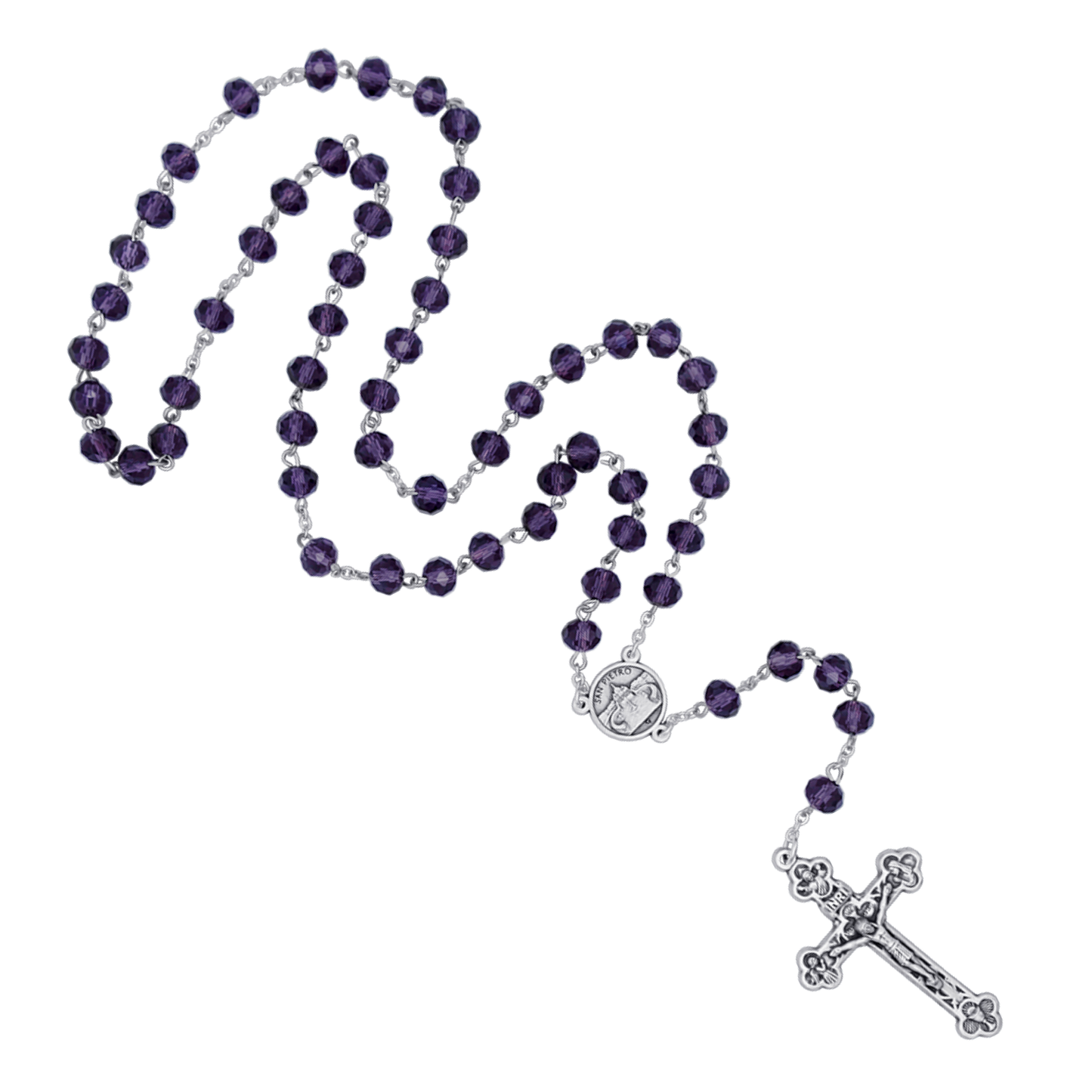 PURPLE CRYSTAL CHAPELET - METAL