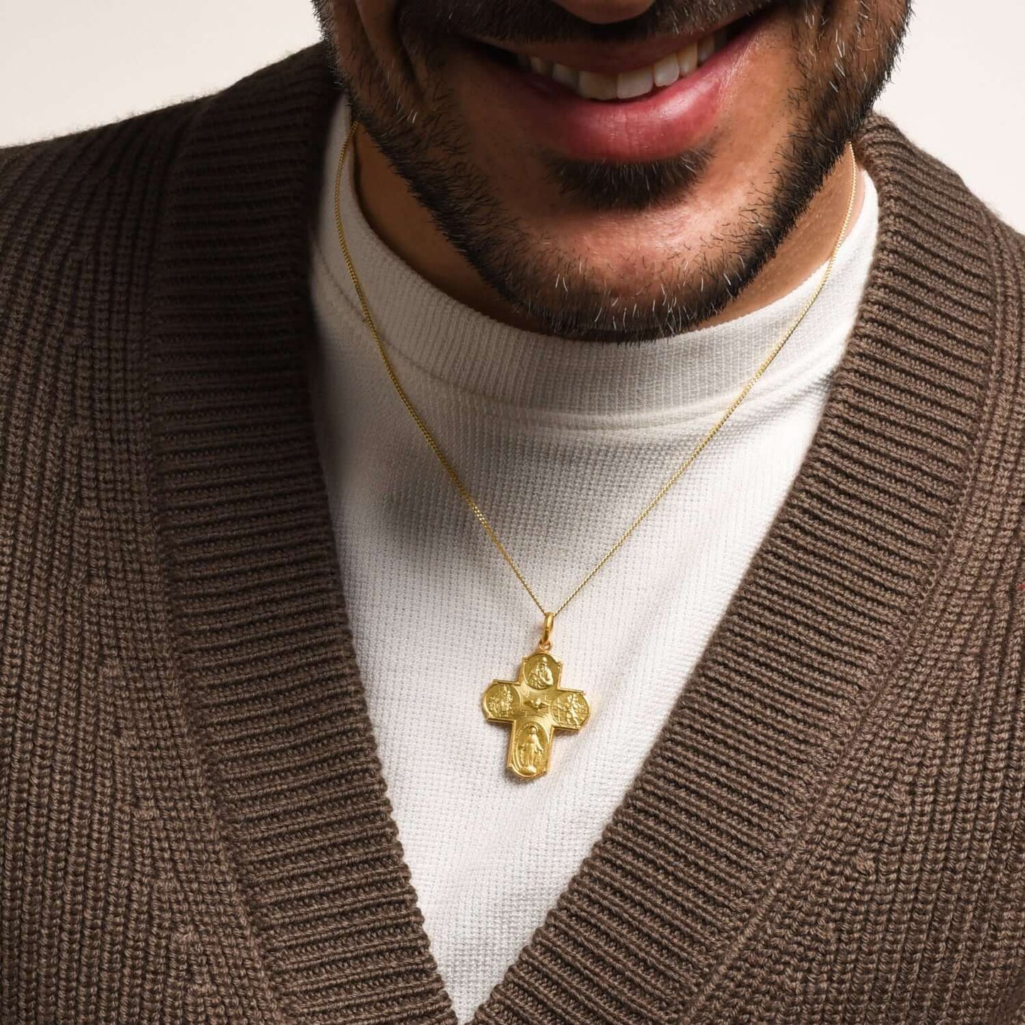 SCAPULAR - PENDENTIF CROIX - OR