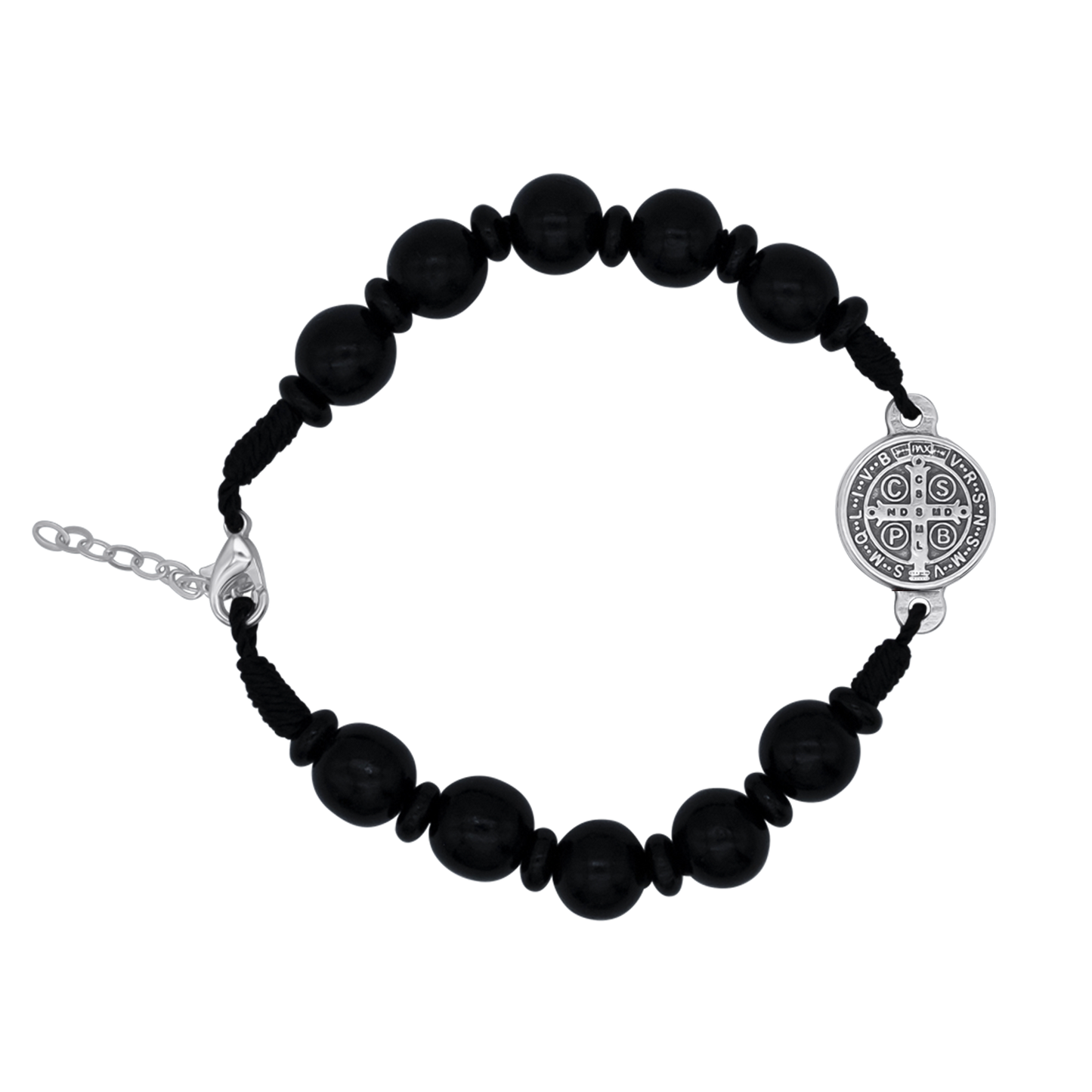 ST BENEDICT - LARGE BRACELET CHAPELET - NOIR