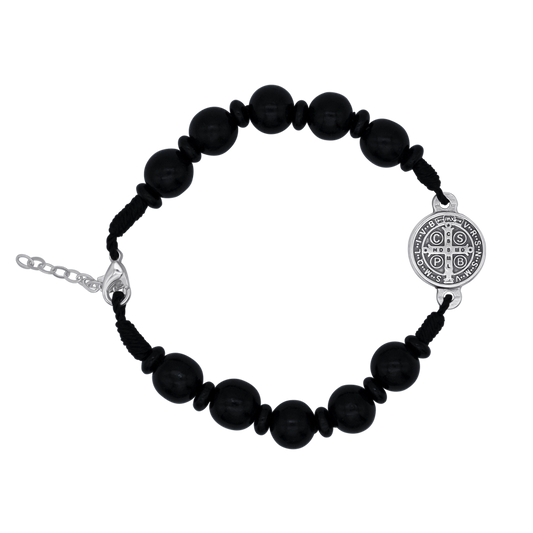 ST BENEDICT - LARGE BRACELET CHAPELET - NOIR