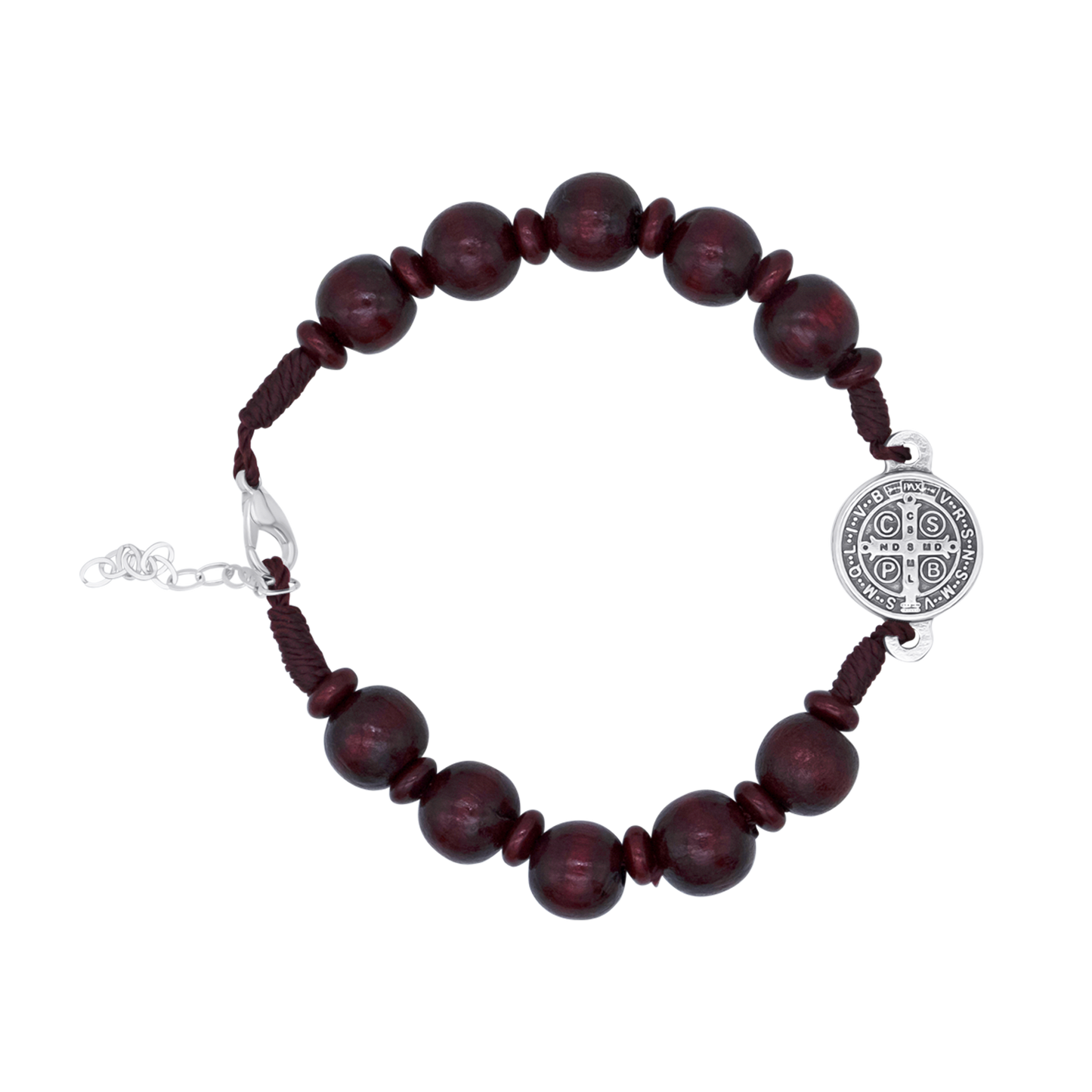 ST BENEDICT - LARGE BRACELET CHAPELET - RED