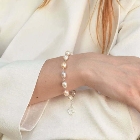 PERLE BEADS BRACELET CHAPELET - ARGENT