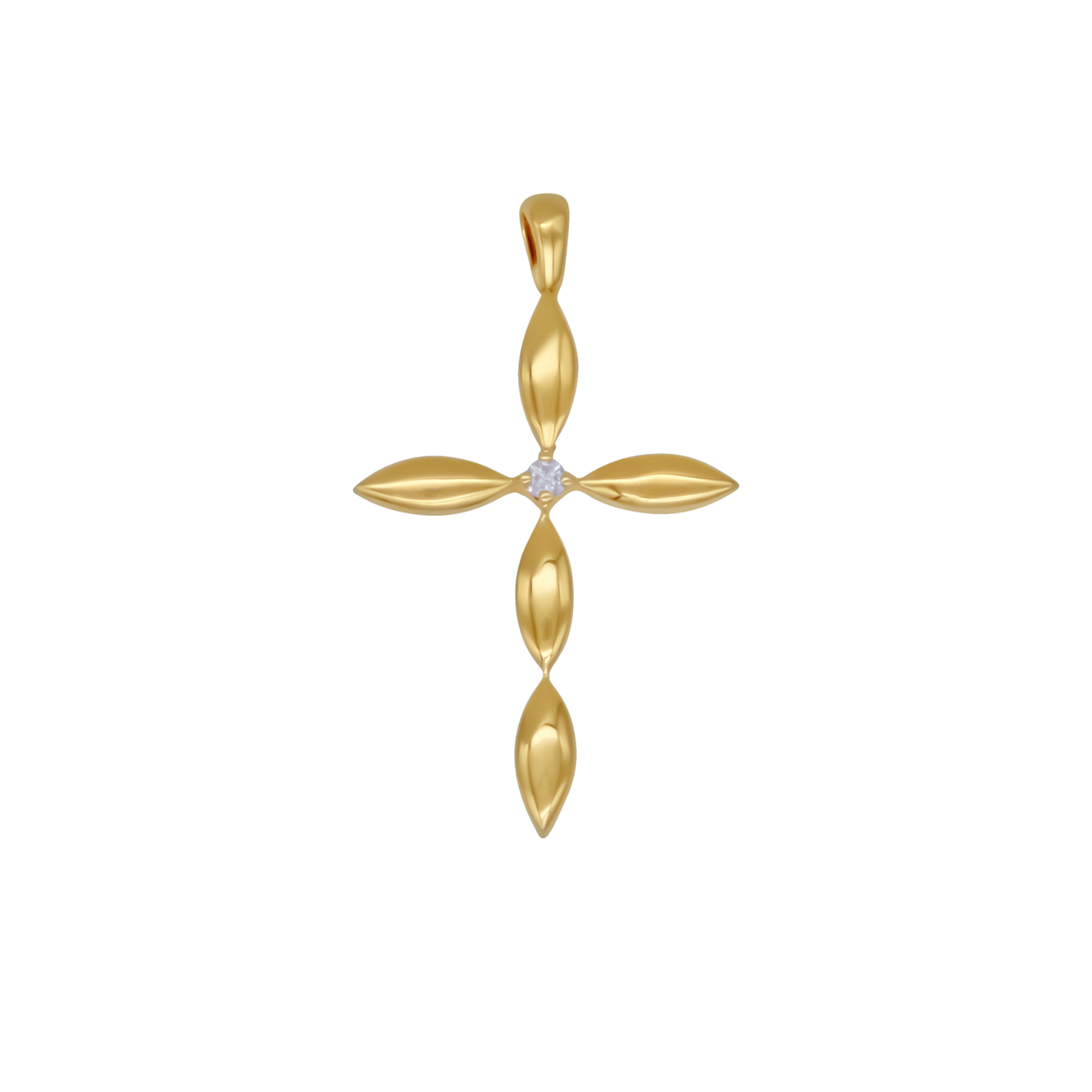 PENDENTIF CROIX - OR ET DIAMOND