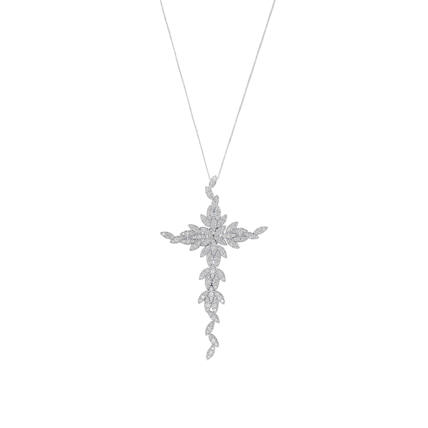 CROIX DIAMOND COLLIER - BLANC OR
