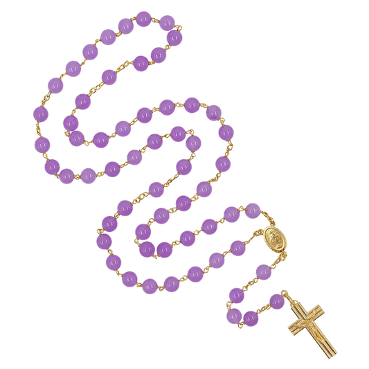 AMETHYST BEADS CHAPELET - VERMEIL ARGENT