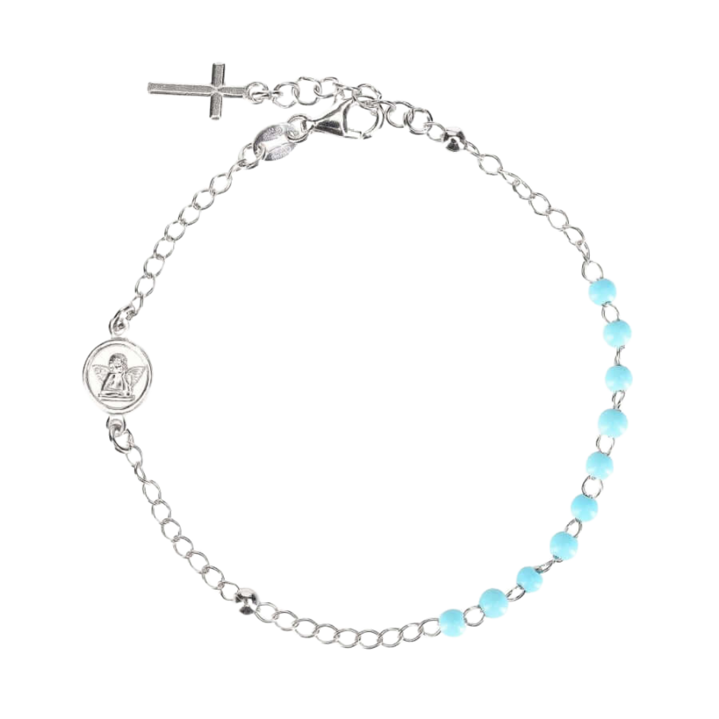BABY BRACELET CHAPELET - ARGENT - BLUE