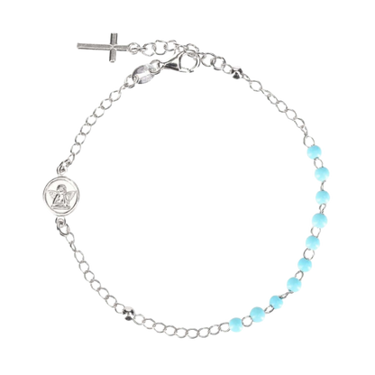 BABY BRACELET CHAPELET - ARGENT - BLUE