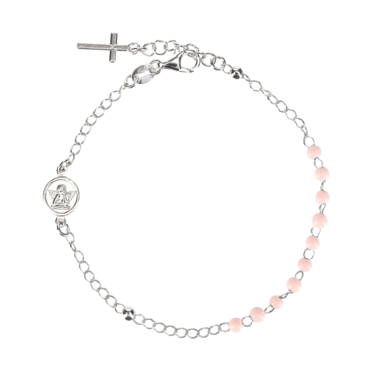 BABY BRACELET CHAPELET - ARGENT - PINK