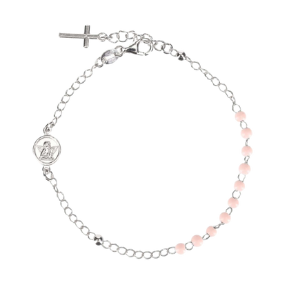 BABY BRACELET CHAPELET - ARGENT - PINK