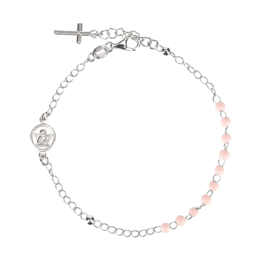 BABY BRACELET CHAPELET - ARGENT - PINK