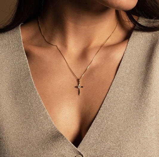 PENDENTIF CROIX - VERMEIL ARGENT