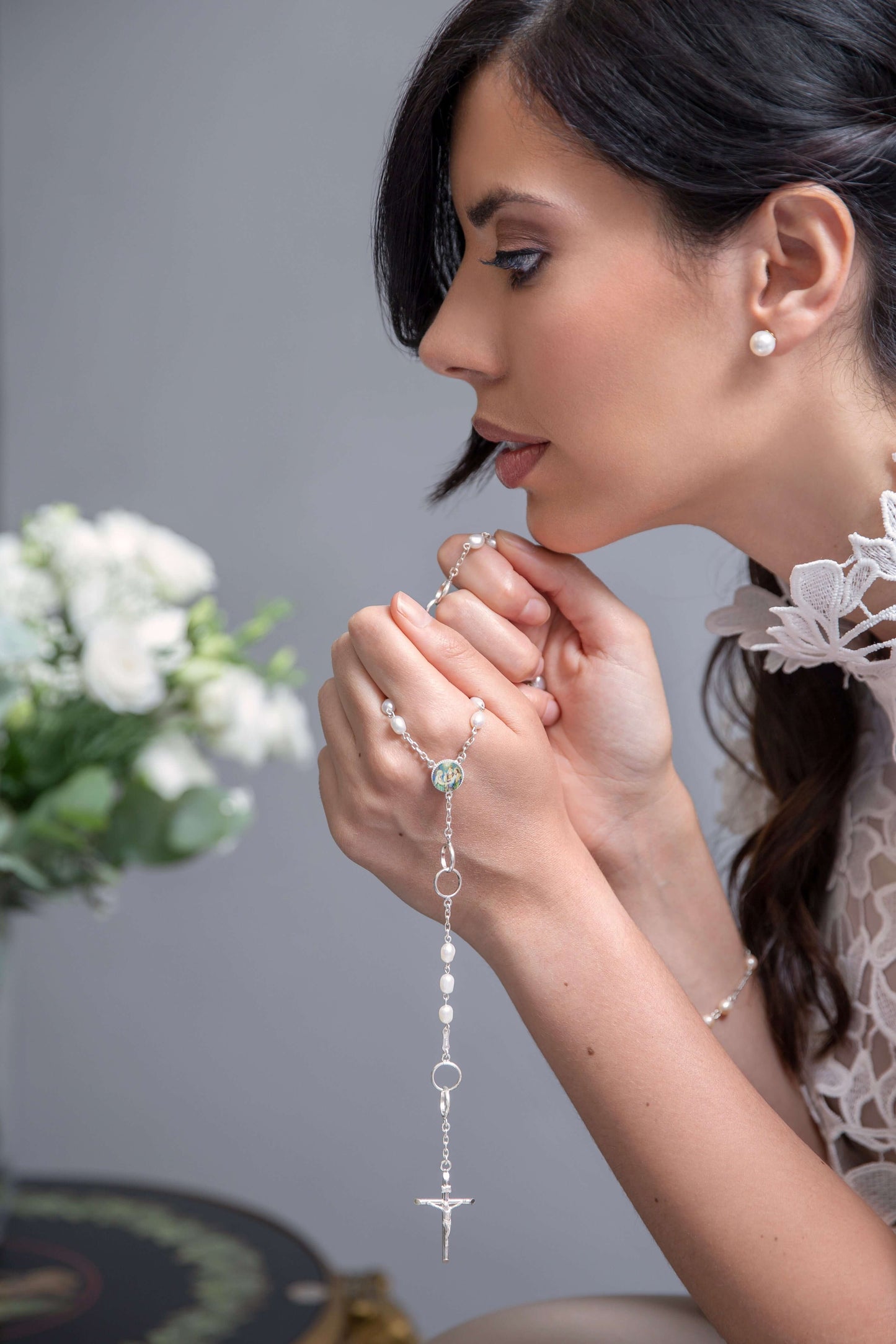 MARRIAGE - PERLE WEDDING CHAPELET - ARGENT