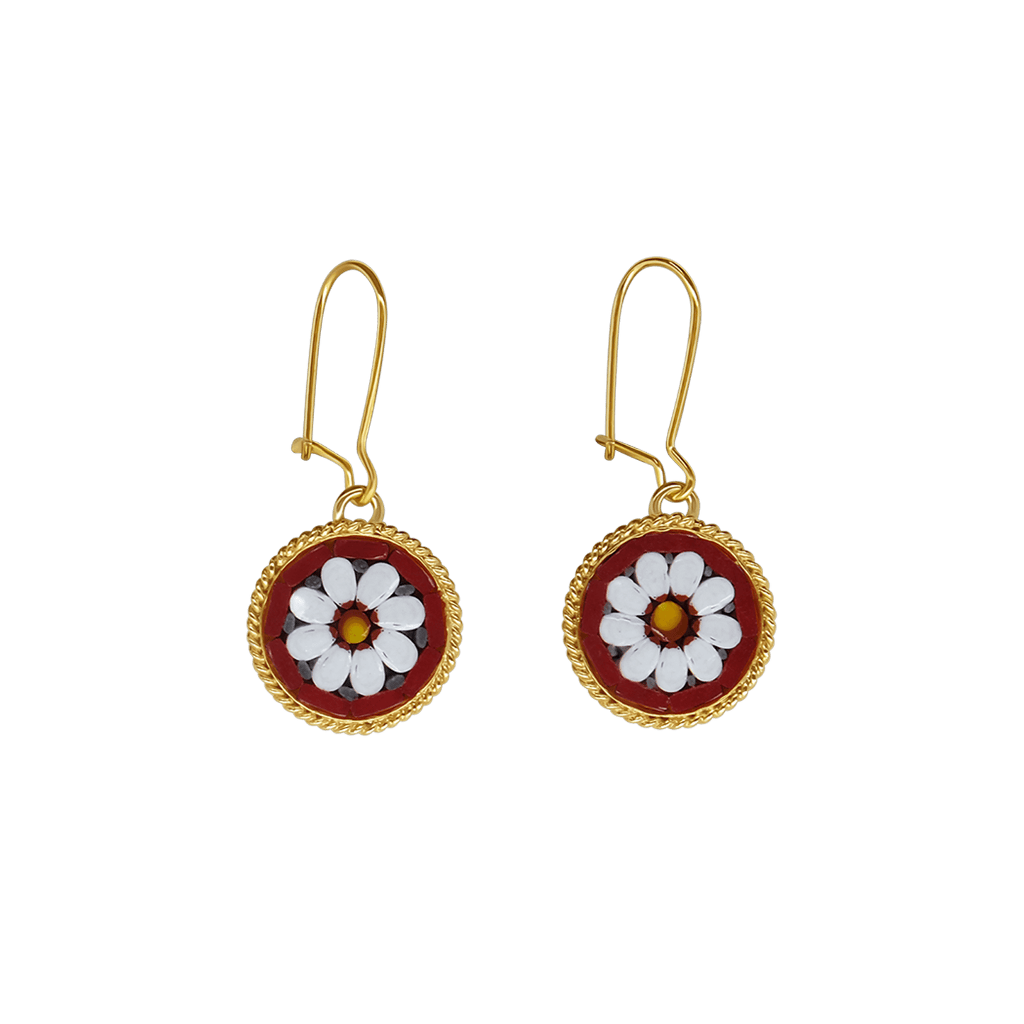 BOUCLES D'OREILLES - MICROMOSAIC BIJOUX - GOLDEN  METAL
