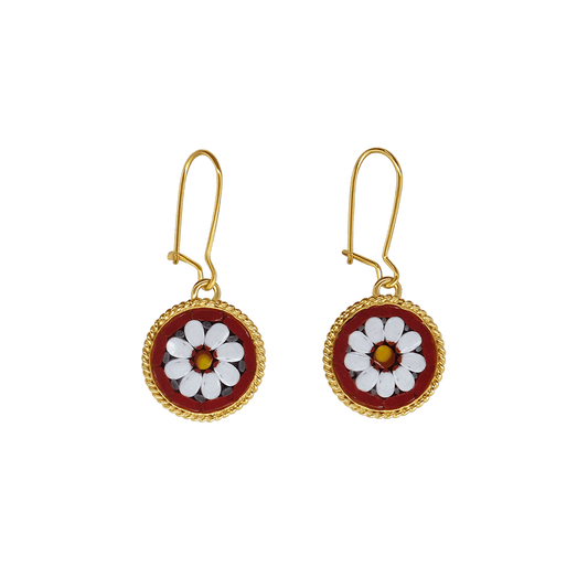 BOUCLES D'OREILLES - MICROMOSAIC BIJOUX - GOLDEN  METAL