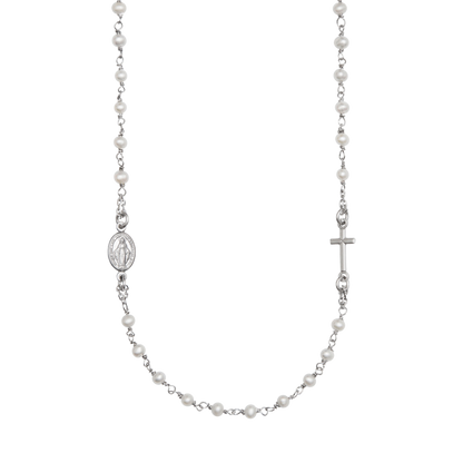 MIRACULOUS ET CROIX - PERLE COLLIER - ARGENT