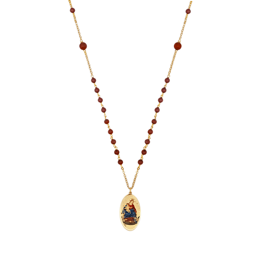 OUR LADY OF POMPEII - BEADED COLLIER