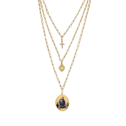 OUR LADY OF POMPEII - LAYERED COLLIER