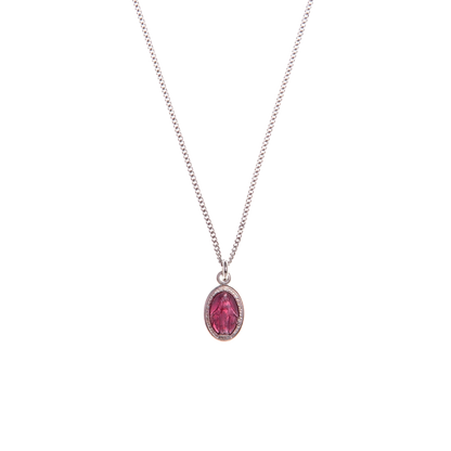 PINK SAINTE MARIE CHARM COLLIER - ARGENT