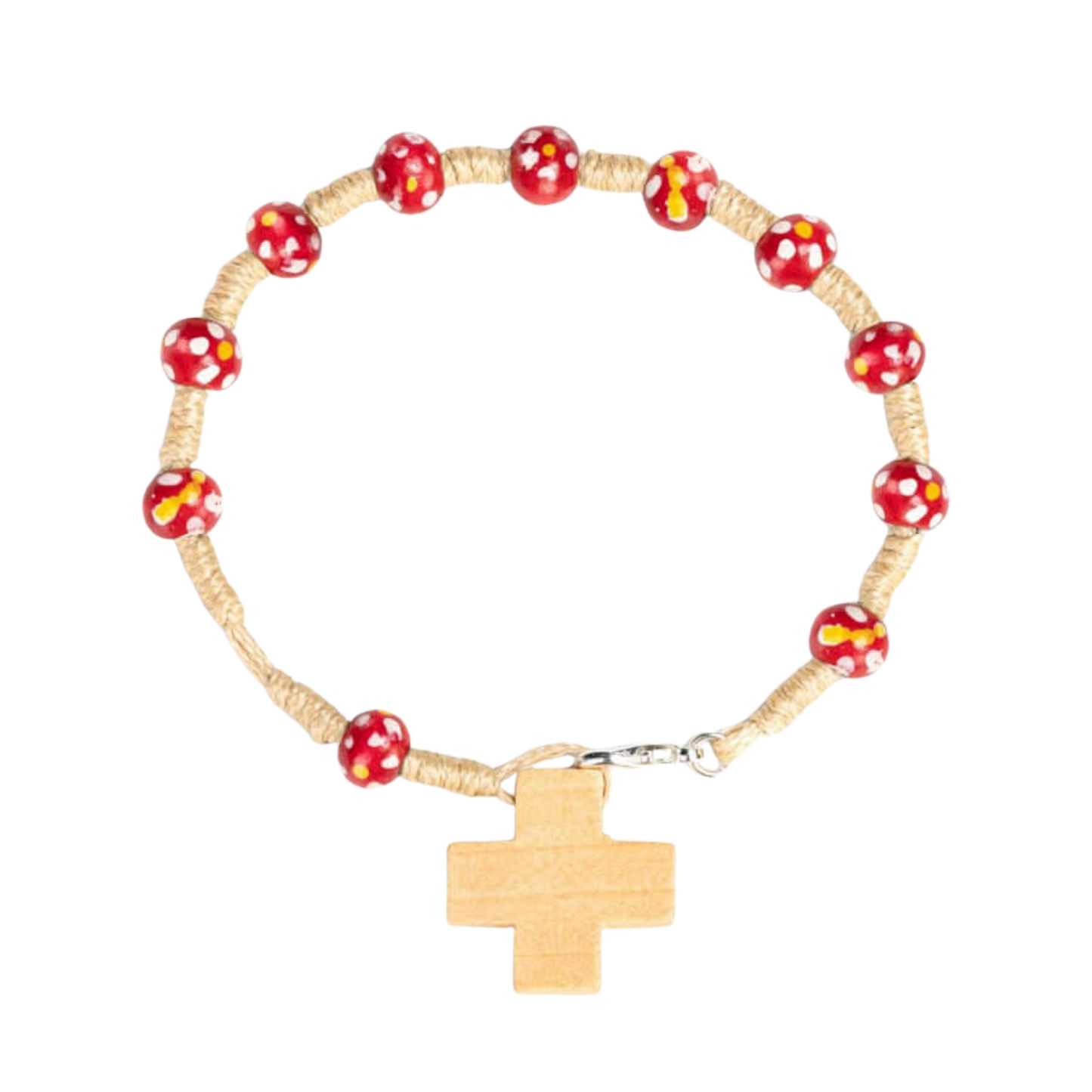 CHILDREN'S BRACELET CHAPELET - BOIS - RED