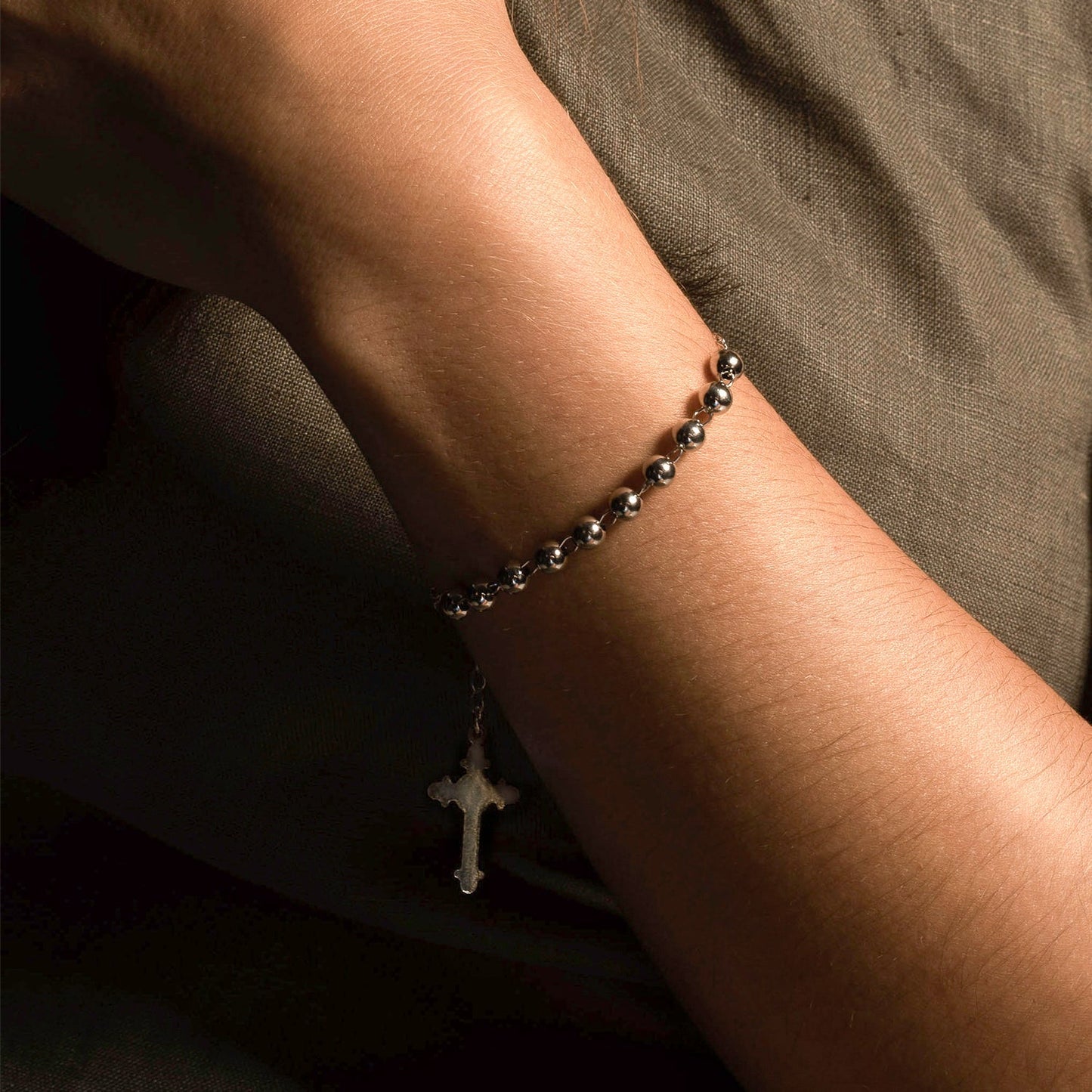 BRACELET CHAPELET - ARGENT