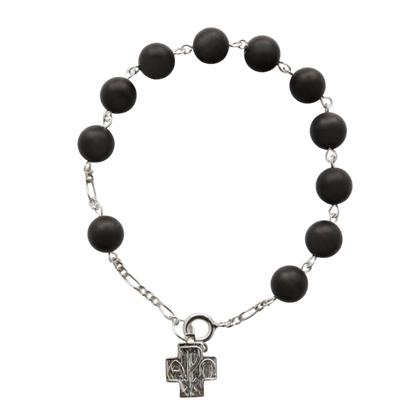 ONYX BRACELET CHAPELET - ARGENT